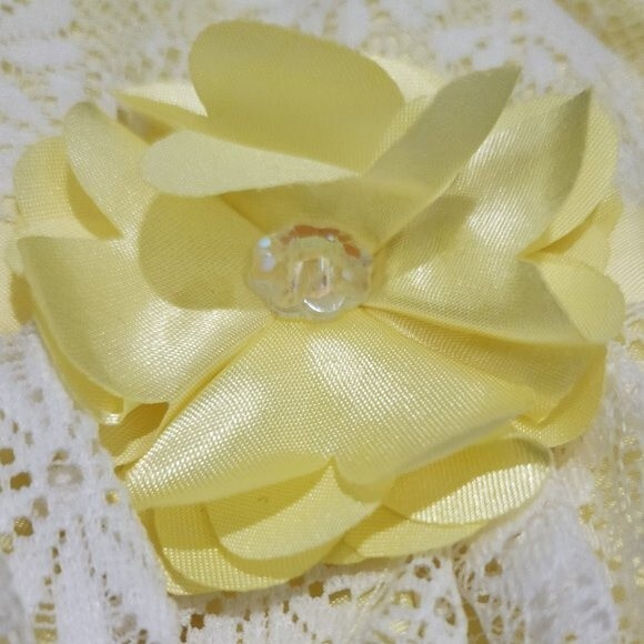 Jona Michelle Girls Toddler Dress Sz 6M Tiered Yellow White Lace Formal Holiday - Picture 3 of 9